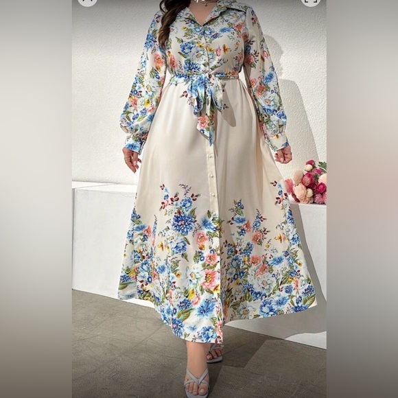 Dresses & Skirts - Floral Cream Maxi Skirt